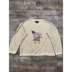Bit & Bridle Western American Flag Cowboy Pullover Sweatshirt